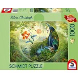 Puzzle 1000 piese Schmidt - Silvia Christoph:Yin & Yang in the Forest of Hummingbirds (Schmidt-58595)