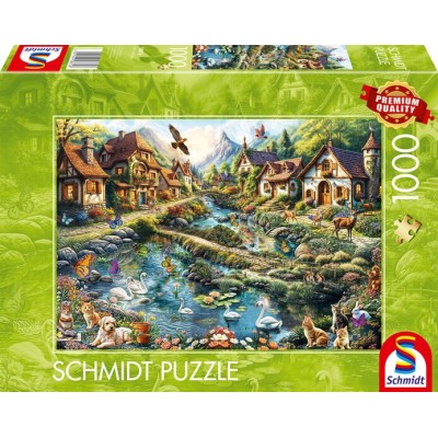 Puzzle 1000 piese Schmidt - Michele Farella:Village on...