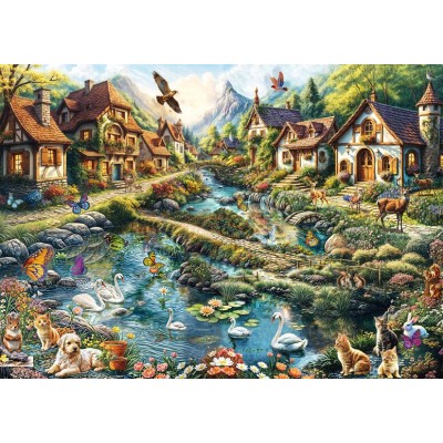 Puzzle 1000 piese Schmidt - Michele Farella:Village on... 2