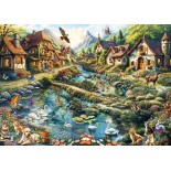 Puzzle 1000 piese Schmidt - Michele Farella:Village on the Edge of the Forest (Schmidt-58874)