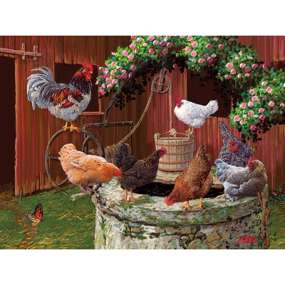Puzzle 275 piese XXL Cobble Hill - The Chickens are Well (Cobble-Hill-48018) 2