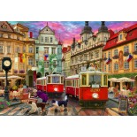 Puzzle 1000 piese Bluebird - David Maclean: Prague Trolley’s (Bluebird-Puzzle-F-91157)
