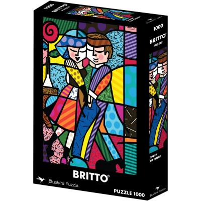 Puzzle 1000 piese Bluebird - Romero Britto: Cheek to Cheek (Bluebird-Puzzle-F-91167)