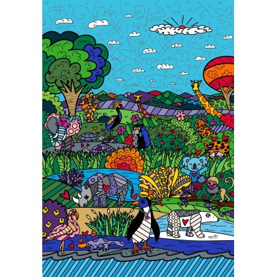 Puzzle 1000 piese Bluebird - Romero Britto: Nature (Bluebird-Puzzle-F-91166) 2