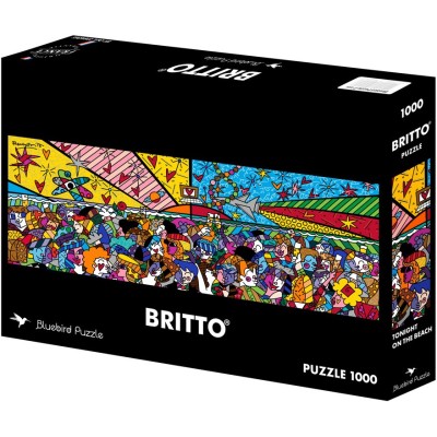 Puzzle 1000 piese panoramic Bluebird - Romero Britto: Tonight on the Beach (Bluebird-Puzzle-F-91164)