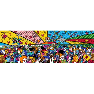 Puzzle 1000 piese panoramic Bluebird - Romero Britto: Tonight on the Beach (Bluebird-Puzzle-F-91164) 2