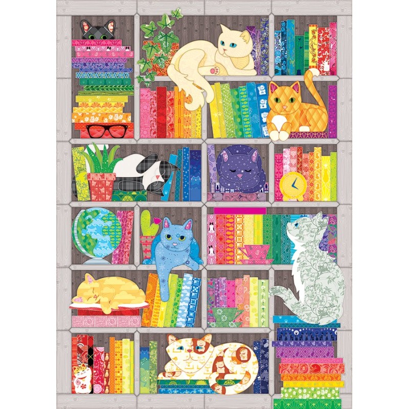 Puzzle 1000 piese Cobble Hill - Rainbow Cat Quilt (Cobble-Hill-40046)