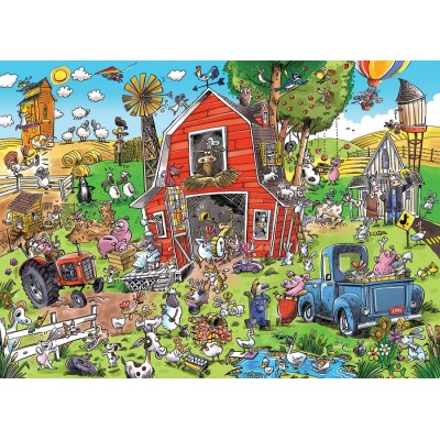 Puzzle 1000 piese Cobble Hill - DoodleTown: Farmyard Folly (Cobble-Hill-44509) 2