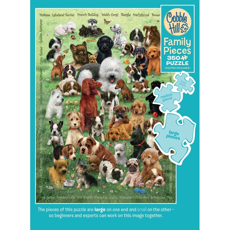 Puzzle 350 piese Cobble Hill - Robert Giordano: Family - Puppy Love (Cobble-Hill-47007)