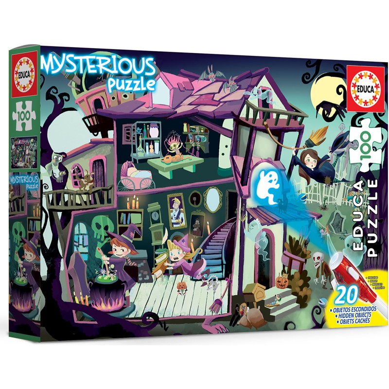 Puzzle 100 piese Educa - Mysterious Puzzle Haunted house (Educa-18611)