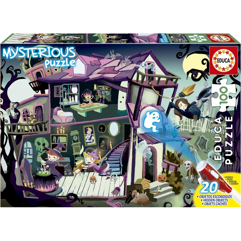 Puzzle 100 piese Educa - Mysterious Puzzle Haunted house (Educa-18611)