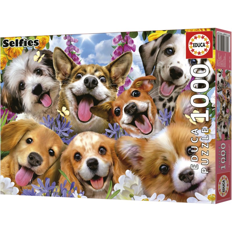 Puzzle 1000 piese Educa - Puppies Selfie. Howard Robinson (Educa-19931)