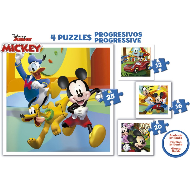 Puzzle 12 piese Educa - 4 Jigsaw Puzzle - Mickey & Friends (Educa-19294)