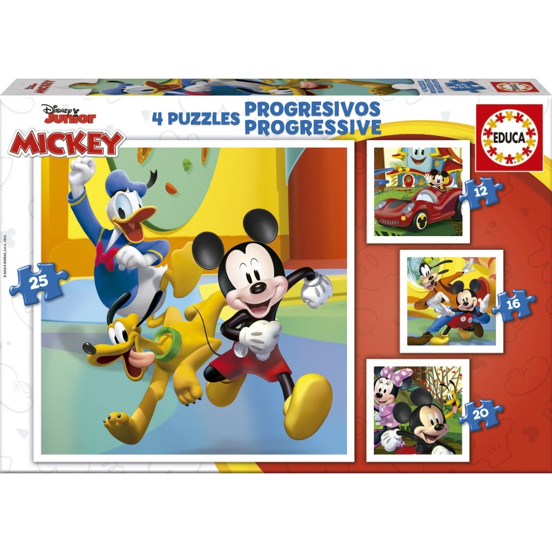 Puzzle 12 piese Educa - 4 Jigsaw Puzzle - Mickey & Friends (Educa-19294)