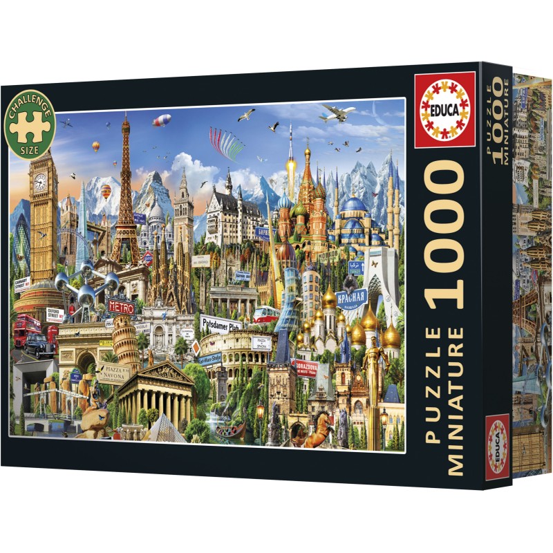 Puzzle 1000 piese Educa - Miniature Puzzle - Symbols of Europe (Educa-20248)