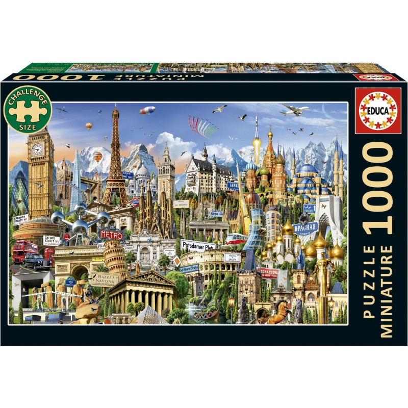 Puzzle 1000 piese Educa - Miniature Puzzle - Symbols of Europe (Educa-20248)