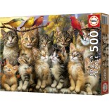Puzzle 500 piese Educa - Kittens and Birds (Educa-20241)