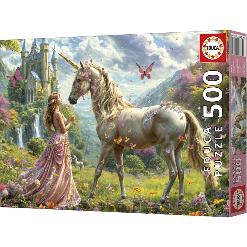 Puzzle 500 piese Educa - Fairies, Unicorns and Butterflies (Educa-20243)