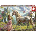 Puzzle 500 piese Educa - Fairies, Unicorns and Butterflies (Educa-20243)