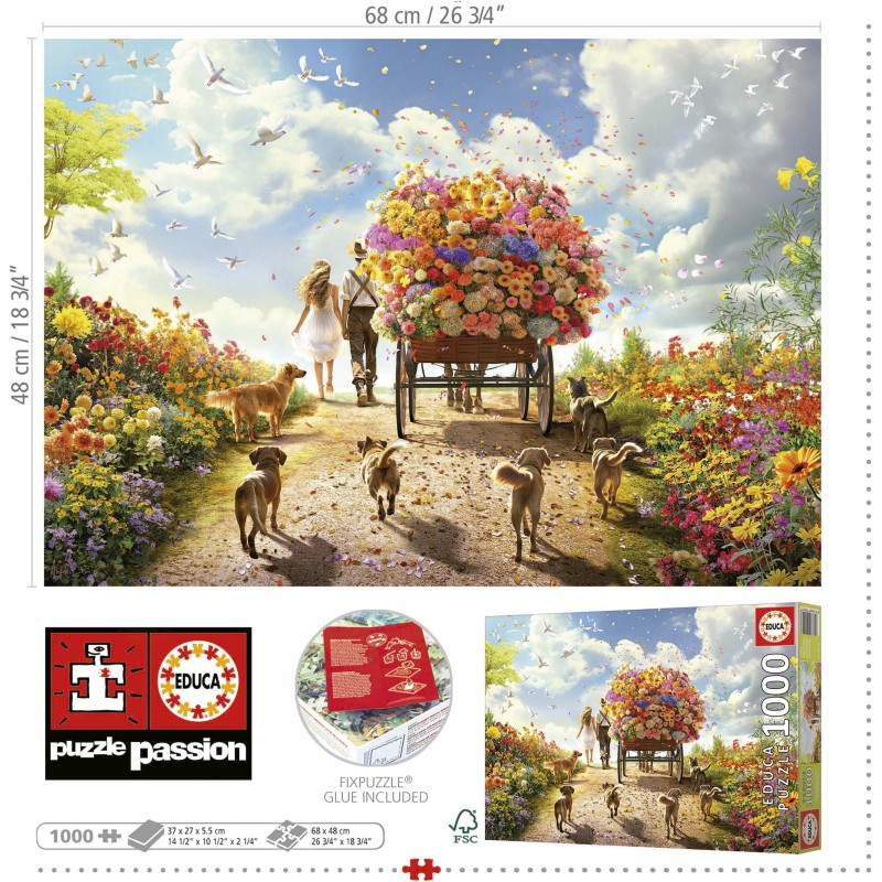 Puzzle 1000 piese Educa - Carrying Flowers (Educa-19921)