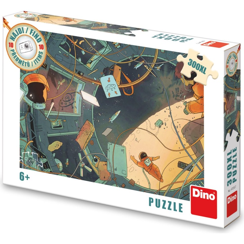 Puzzle 300 piese XXL Dino - Find 10 Objects - Space (Dino-47232)
