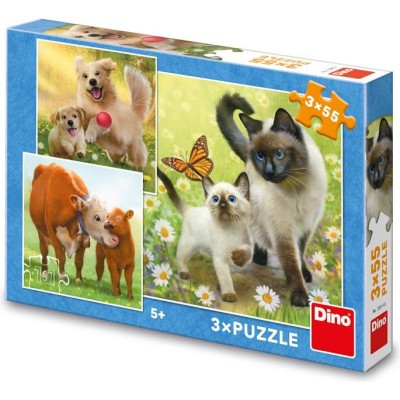 Puzzle pătrat 55 piese Dino - Family (Dino-33544) 2