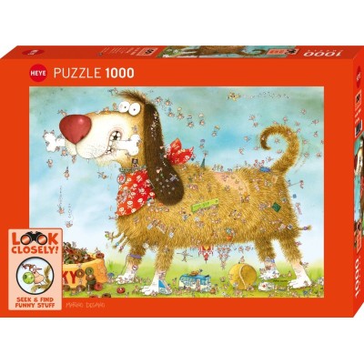 Puzzle 1000 piese Heye - Marino Degano: Jigsaw Puzzle - Degano: A Dog's Life (Heye-30066)