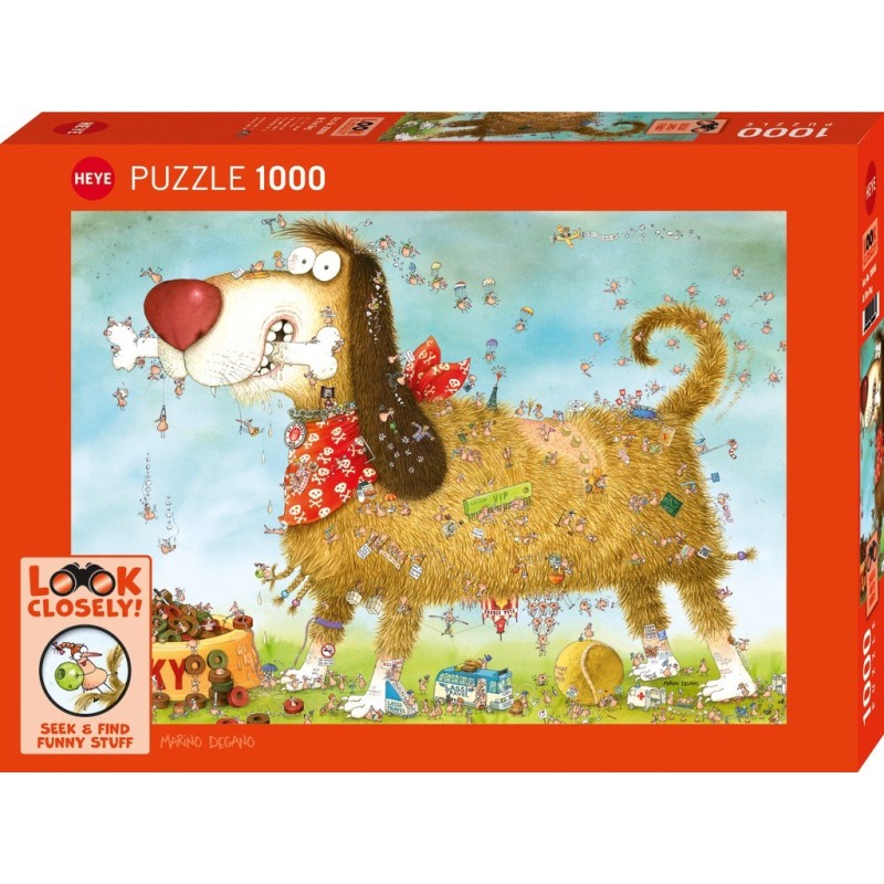Puzzle 1000 piese Heye - Marino Degano: Jigsaw Puzzle - Degano: A Dog's Life (Heye-30066)