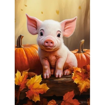 Puzzle 60 piese Castorland - Cute Fall Piglet...