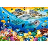Puzzle 180 piese Castorland - Dolphins in the Tropics (Castorland-018468)