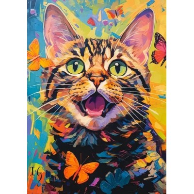 Puzzle 260 piese Castorland - Happy Cat (Castorland-27637)