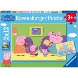 Puzzle 12 piese Ravensburger - 2 Jigsaw Puzzle - Peppa Pig (Ravensburger-07596)