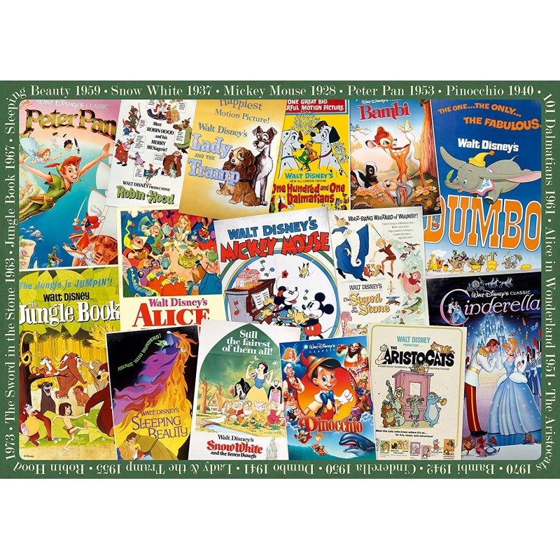Puzzle 1000 piese Ravensburger - Vintage Posters Disney (Ravensburger-00689)
