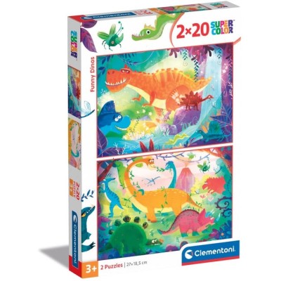 Puzzle 2x20 piese Clementoni - Funny Dinos...