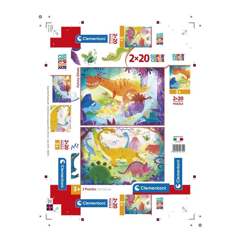 Puzzle 2x20 piese Clementoni - Funny...