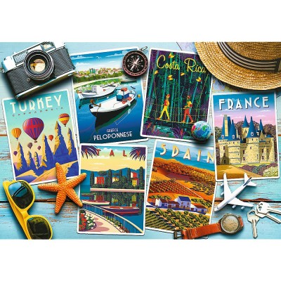 Puzzle 1000 piese Trefl - Holiday Postcards (Trefl-10714) 2
