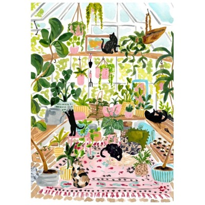 Puzzle 500 piese Pieces & Peace - Sabina Fenn: Botanical Cats (Pieces-Peace-F-00284) 2