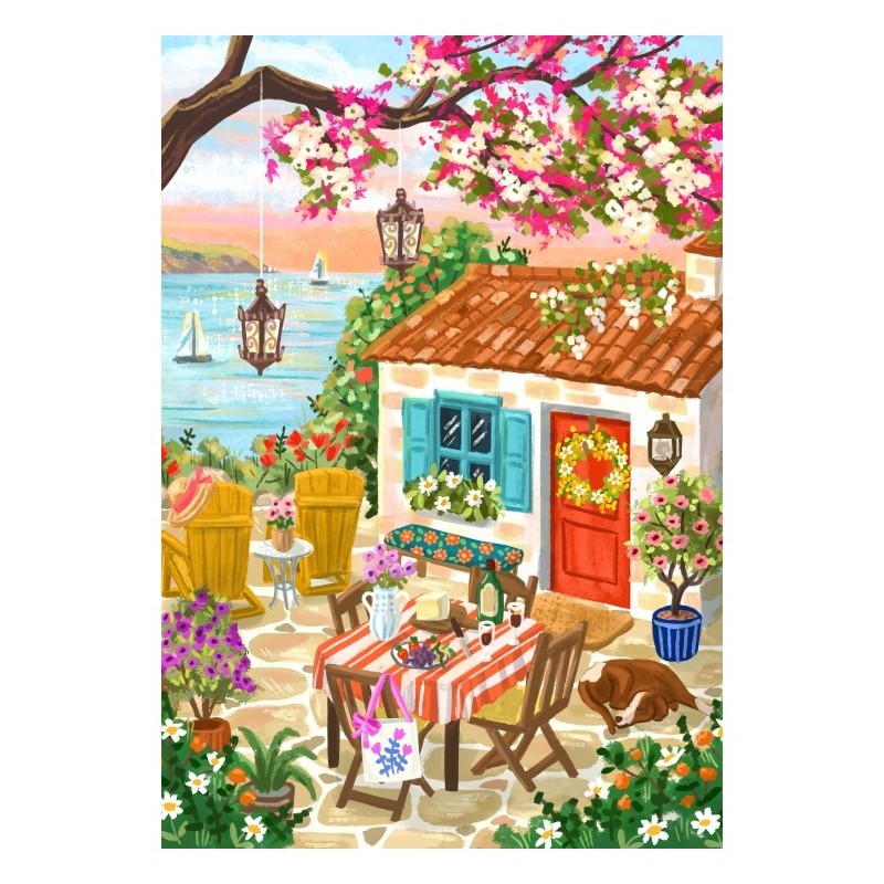 Puzzle 1000 piese Pieces & Peace - Olivia Gibbs: Ocean View Retreat (Pieces-Peace-F-00286)