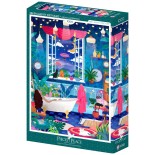 Puzzle 1000 piese Pieces & Peace - Heln.illustration: Bubbles and Stars (Pieces-Peace-F-00287)