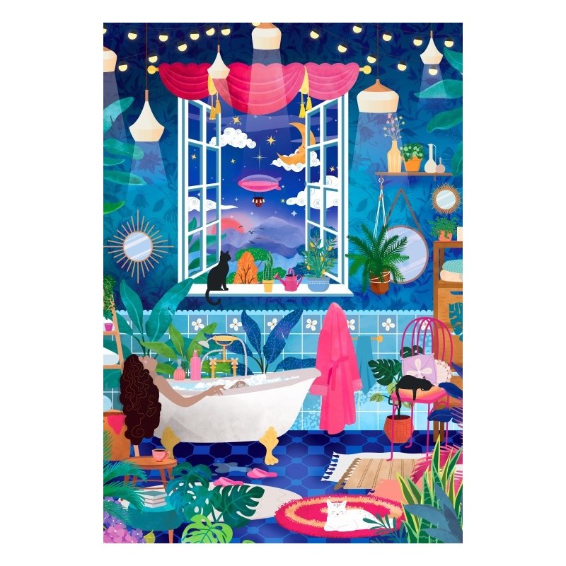 Puzzle 1000 piese Pieces & Peace - Heln.illustration: Bubbles and Stars (Pieces-Peace-F-00287)