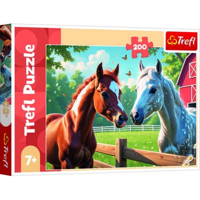 Puzzle 200 piese Trefl - Horses In The Clearing...