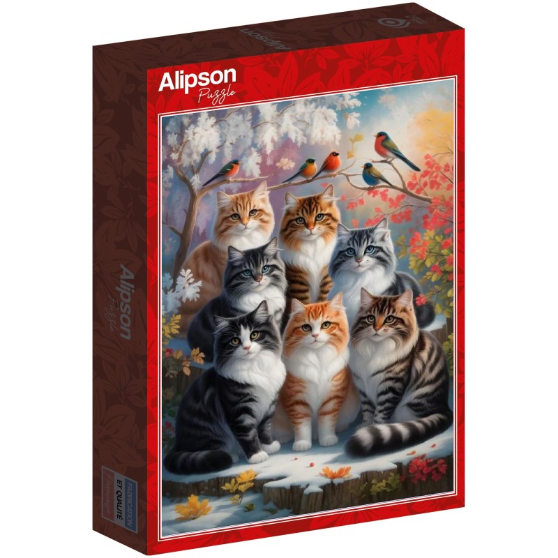 Puzzle 1000 piese Alipson - Feline Winter (Alipson-50292)
