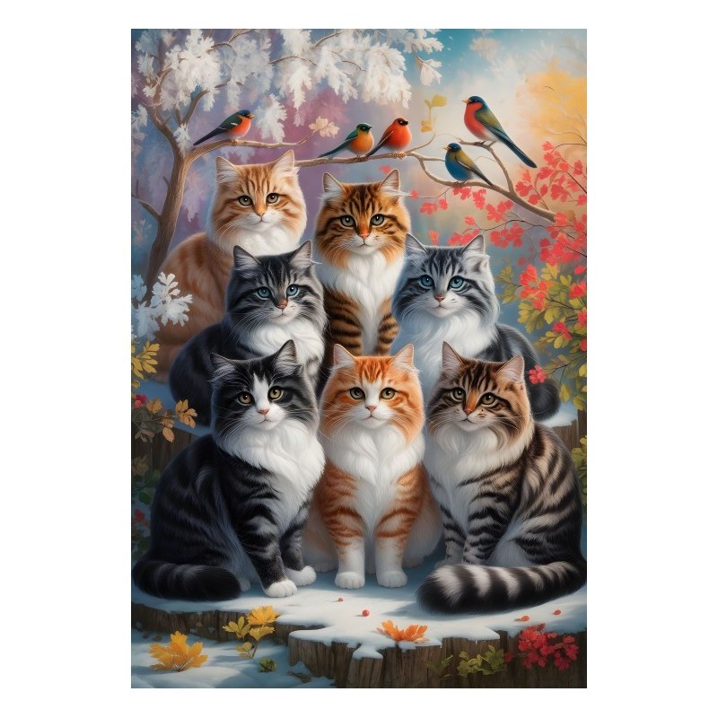 Puzzle 1000 piese Alipson - Feline Winter (Alipson-50292)