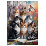 Puzzle 1000 piese Alipson - Feline Winter (Alipson-50292)
