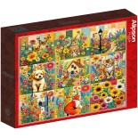 Puzzle pătrat 1000 piese Alipson - Cottage Garden Nine Patch Quilt Block (Alipson-50293)
