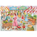 Puzzle 1000 piese Grafika - Rosiland Solomon: Smallburg Spring Market (Grafika-33782)