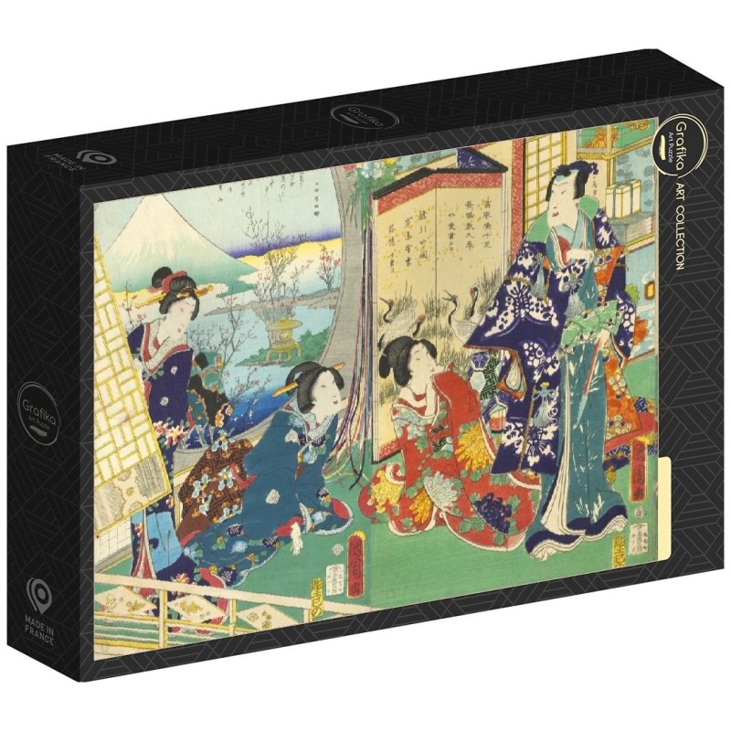 Puzzle 1000 piese Grafika - Utagawa Kunichika - Prince Genji Visiting a Residen (Grafika-33783)