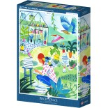 Puzzle 500 piese Pieces & Peace - Maguelone du Fou: Reading in the Garden (Pieces&Peace-00294)