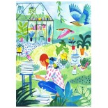 Puzzle 500 piese Pieces & Peace - Maguelone du Fou: Reading in the Garden (Pieces&Peace-00294)