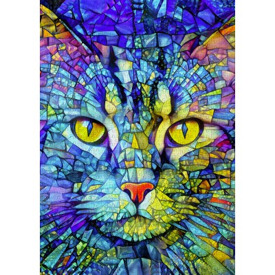 Puzzle 1000 piese ENJOY - Fiona the Stained Glass Cat... 2